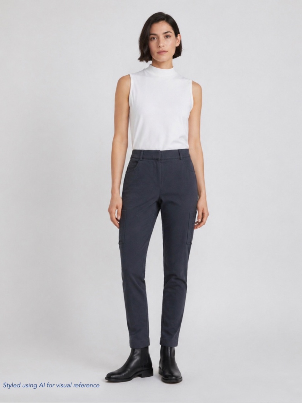 AKRIS PUNTO Slim Fit Stretch 5-Pocket Pants with Signature Dot Detail Size 8
